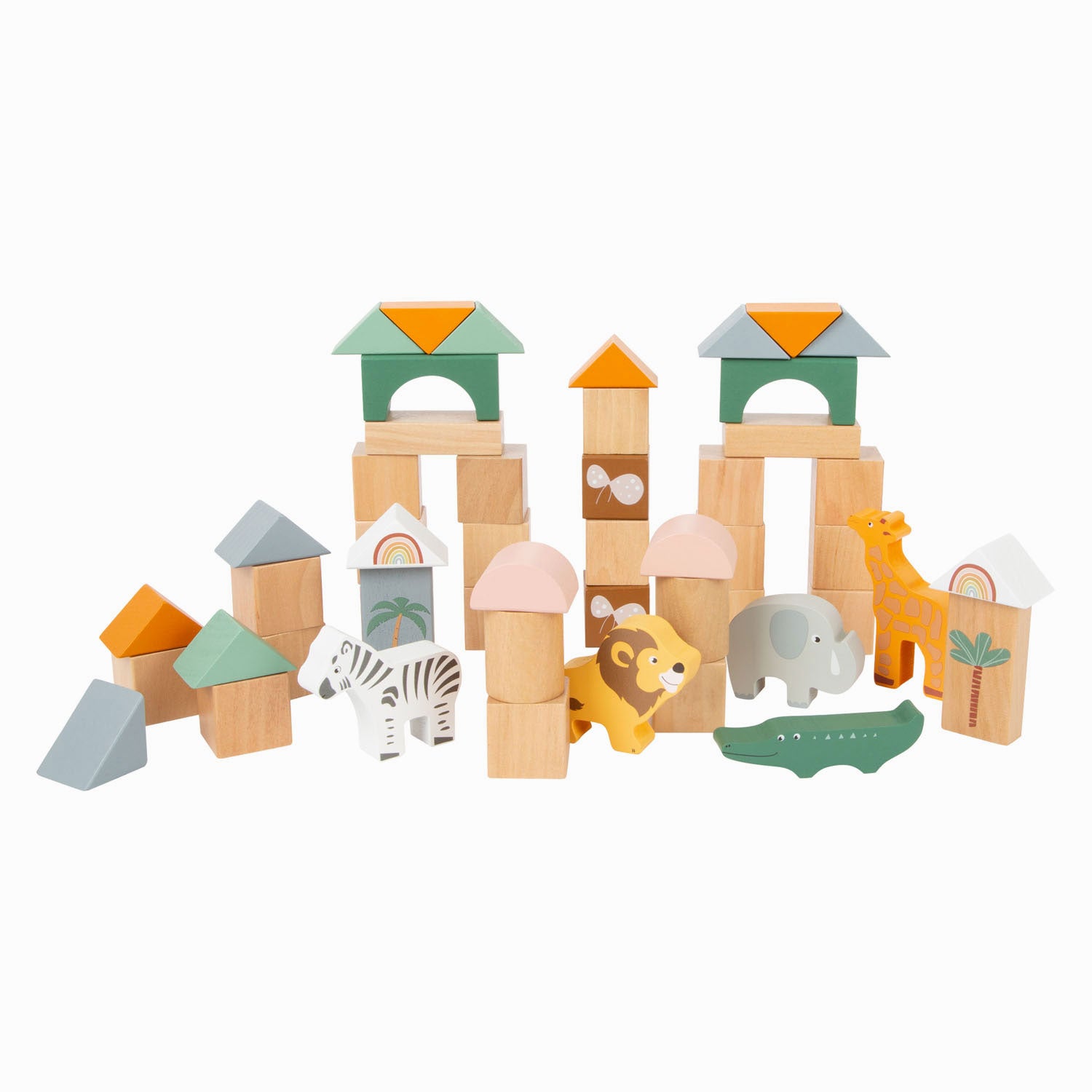 Small Foot Houten Bouwblokken Safari 50 delig