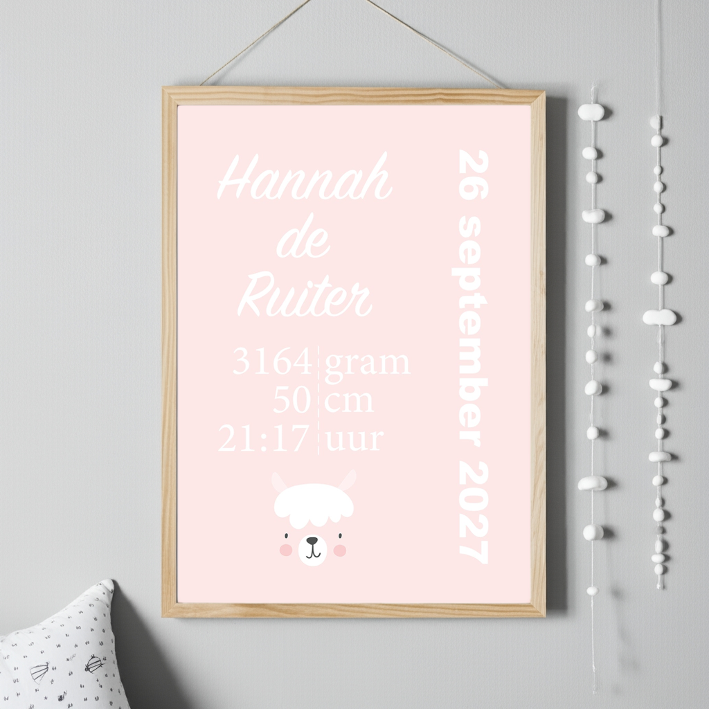 Geboorteposter Alpaca