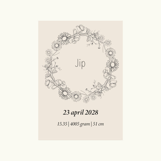 Geboortebloem April (Madelief + Lathyrus)