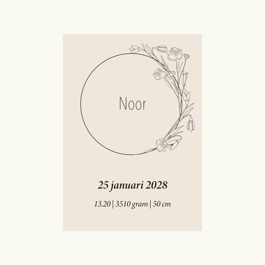 Geboortebloem Januari (Anjer en Sneeuwklokje)