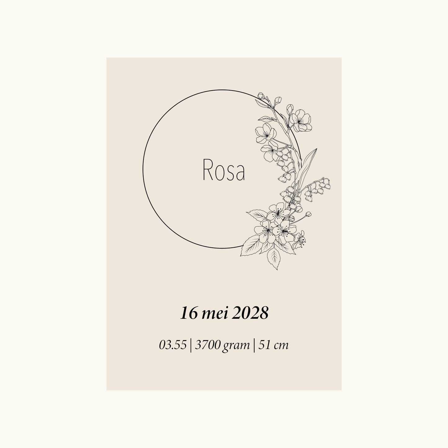 Geboortebloem Mei (Lelietje van Dalen + Meidoorn)