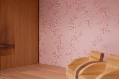 Sticker, Stikker, Plakfolie, IKEA Flisat, Opknappen, Poppenhuis, Poppenhuis Make-over, Tweedehands, Flisat, Behang, Poppenhuis Behang, Achterwandsticker, Achterwandbehang, Zelfkleven Behang, Rose, roos, beer, marmer, vogel, Maison Rose, Maison Rosé, hack