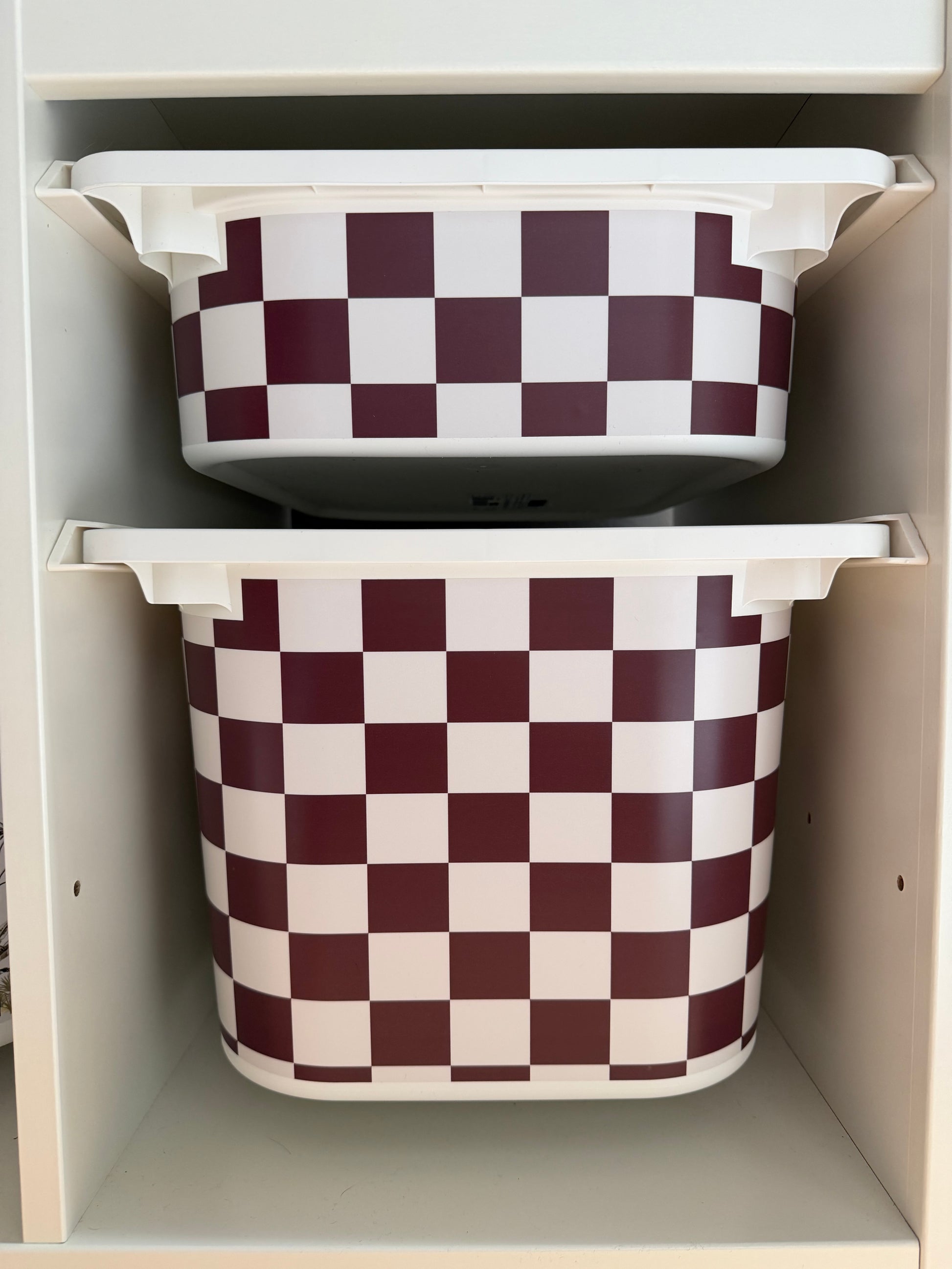 IKEA Trofast, korte zijde, vierkantjes Merlot