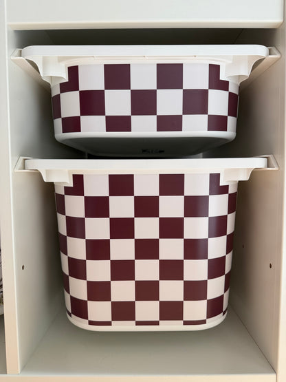 IKEA Trofast, korte zijde, vierkantjes Merlot