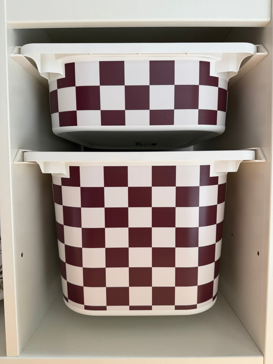 IKEA Trofast, korte zijde, vierkantjes Merlot